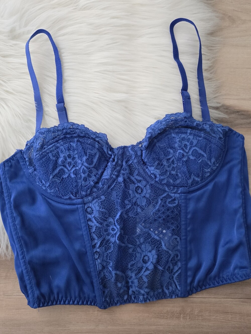 Urban Outfitters BDG Blue Lace Bustier Corset Top - small